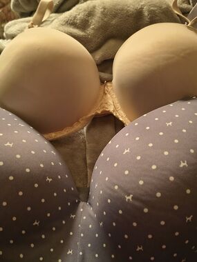 PINK Victoria's Secret Push-Up Bras in Nude and Lavender Polka Dot
